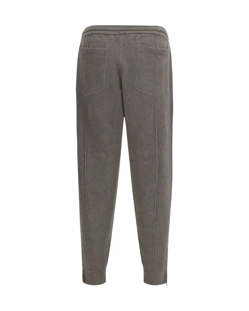 Brunello Cucinelli Cashmere Double-Knit Joggers — Gray Gray