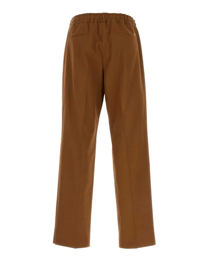 Valentino Garavani Men's Brown Cotton Pant Chocolate Pantaloni Brown