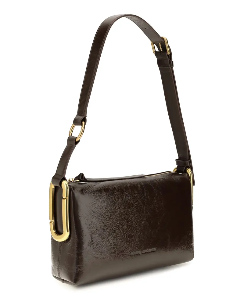 Marc Jacobs Crinkled Calf Leather Shoulder Bag — Brown Brown