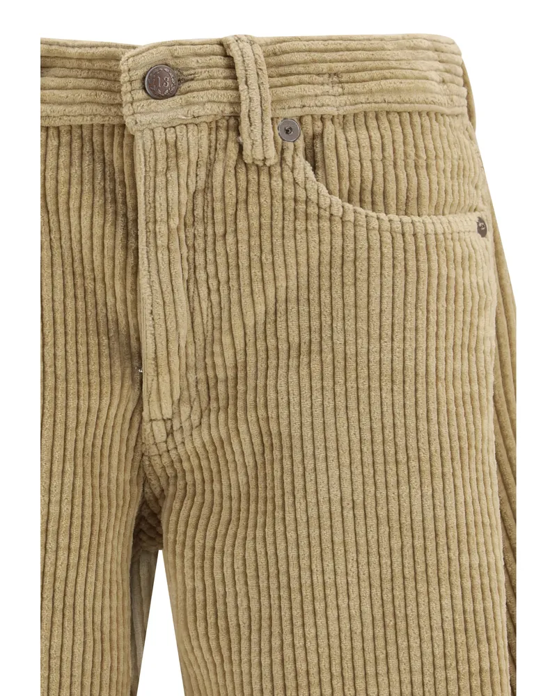 R13 Women's Barrel Janine Corduroy Jeans Light Khaki Cotton Beige