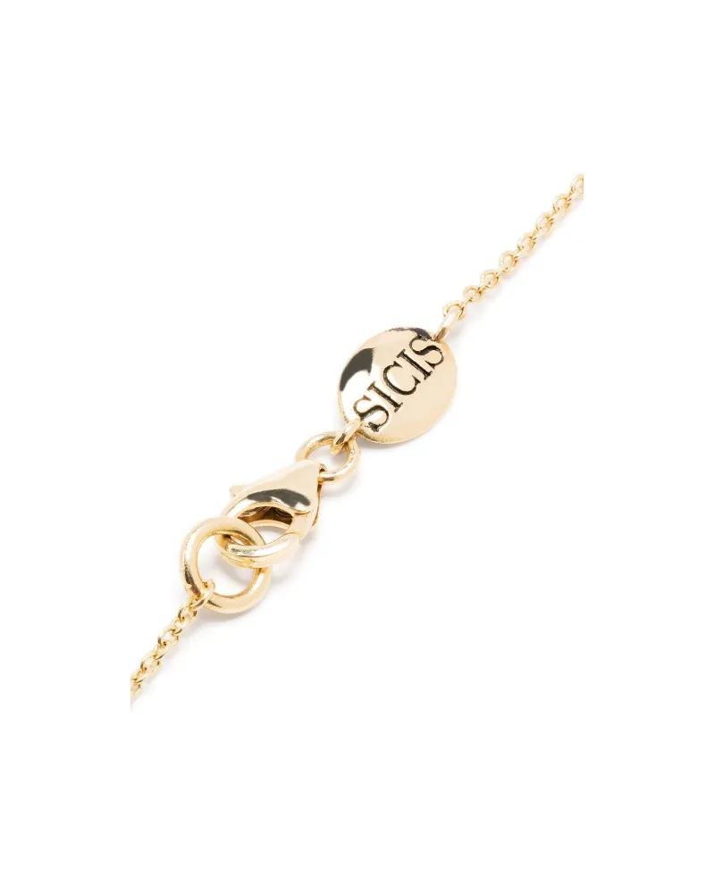 Sicis Jewels 18kt Yellow Gold Sapphire Pendant Necklace Continuty Gold