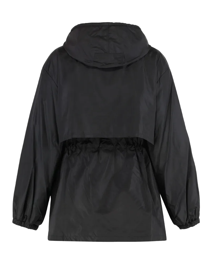 Burberry Women's Hooded Windbreaker Jacket Black Polyester Trench & Raincoats Black