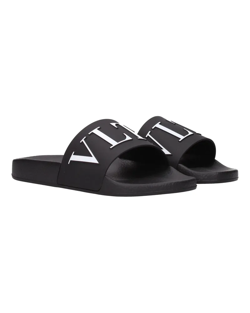 Valentino Garavani Men's Black Cotton Slippers Black