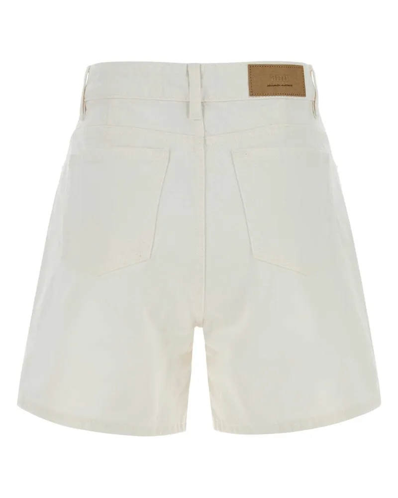 AMI Paris With Denim Shorts — White White