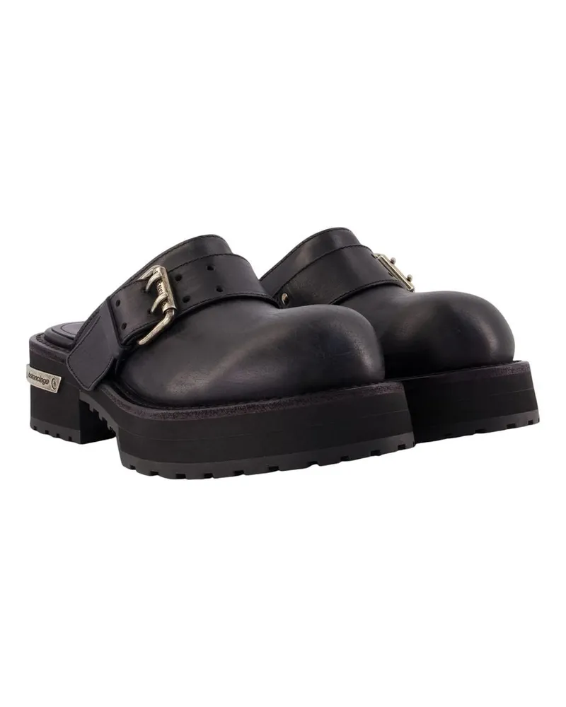 Balenciaga Women's Venom Mules -  Leather Black Calfskin Shoes Black