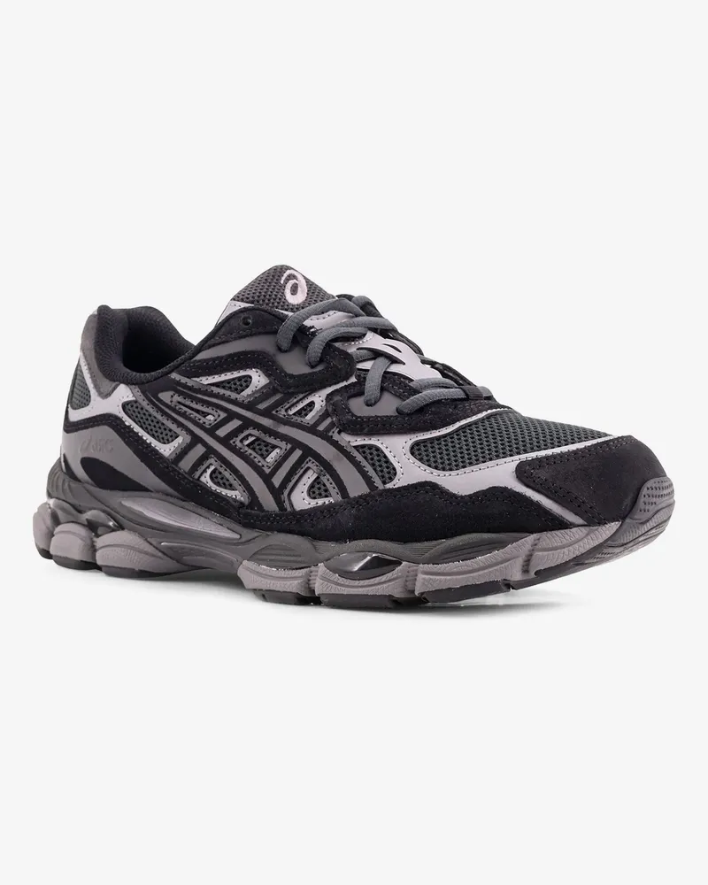 Asics Men's Gel-Nyc Mesh Sneakers With Suede Inserts Black Nylon-Mesh-Suede Trainers Nylon/mesh/suede Black