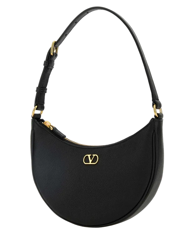 Valentino Garavani Women's Black Leather Mini Vlogo Shoulder Bag Nero Clutch Black