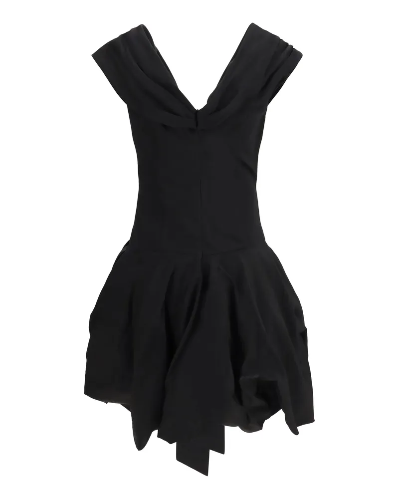 Magda Butrym Women's Midi Dress With Draped Shawl Collar Black Cotton; Silk Black
