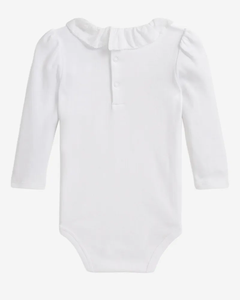 Ralph Lauren Girls' White Cotton Baby Bodysuit Babygrow Sets White