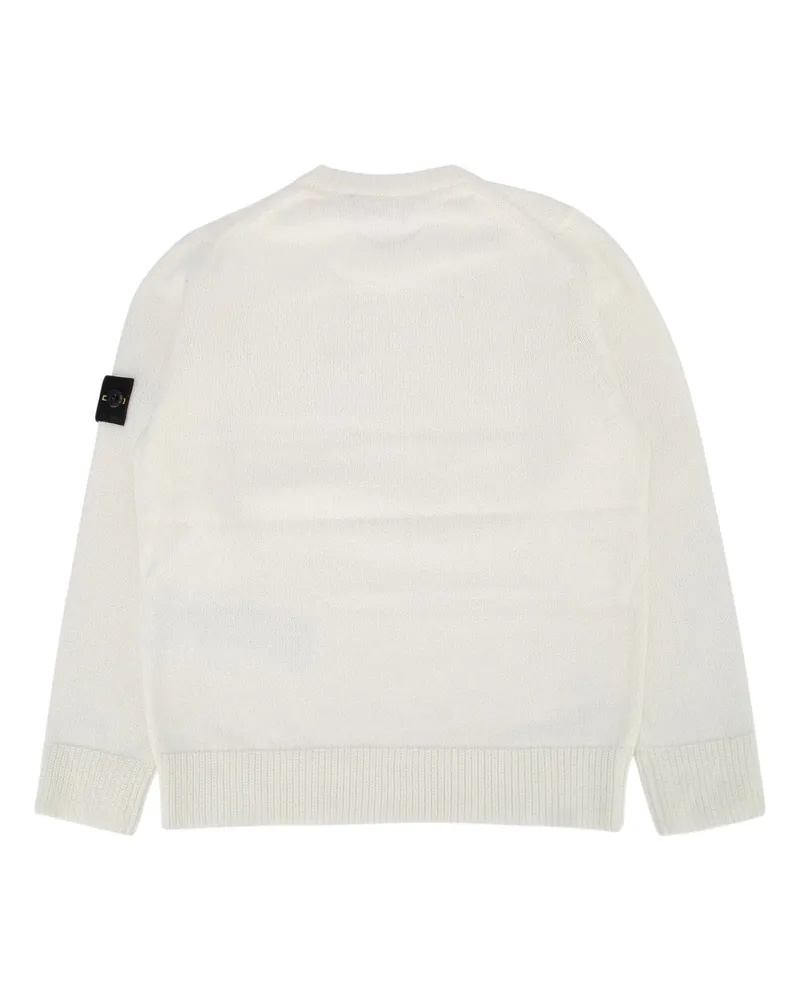 Stone Island Boys' Crew Neck White Capo: Cotone Maglieria Sweater White