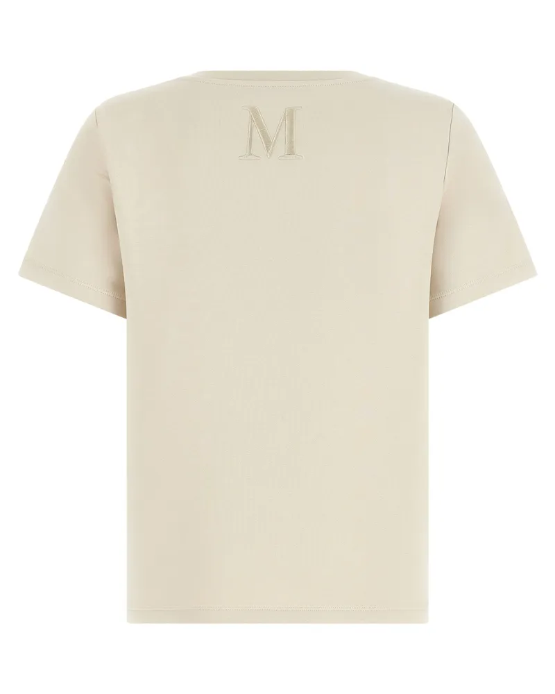 Max Mara Max Mara Cotton-Blend Scuba Jersey T-Shirt — Cream Cream
