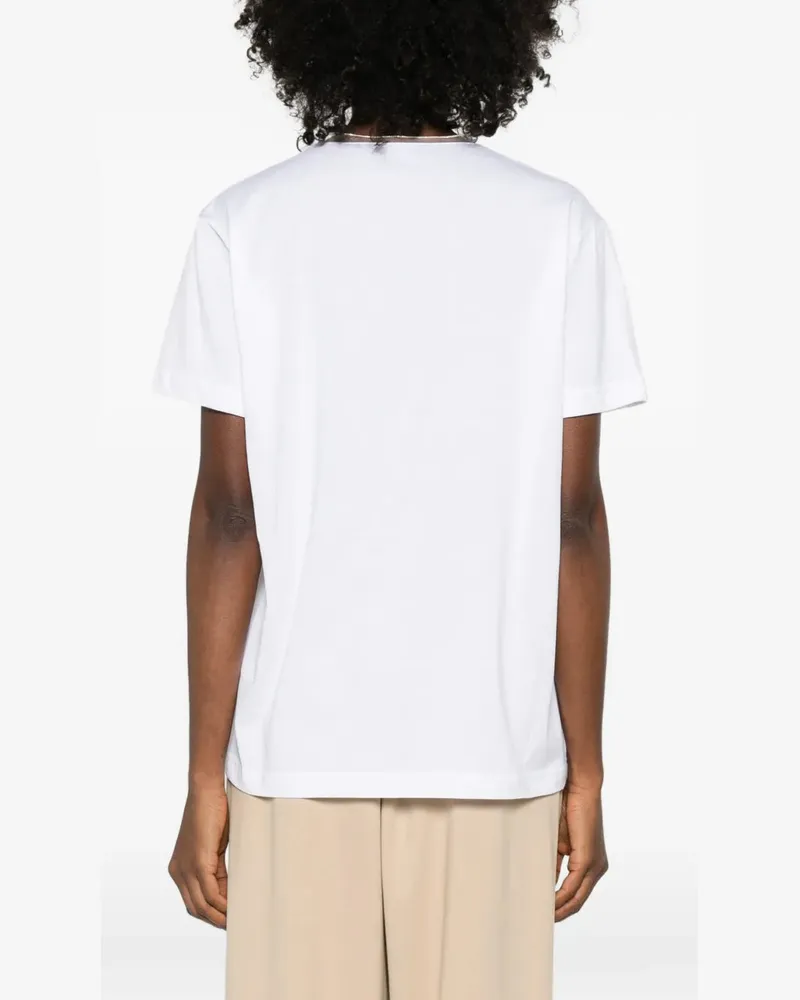 Fabiana Filippi Women's V-Neck T-Shirt Ss26 W White