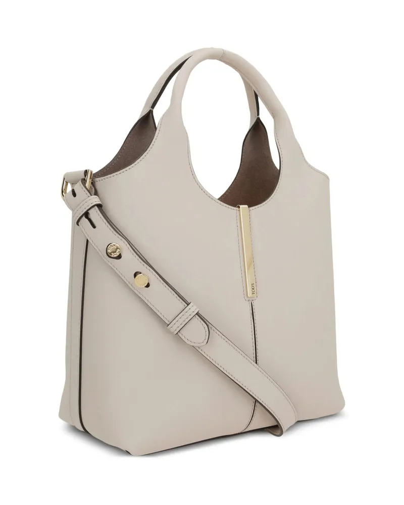 TOD'S Rolled-Handle Calfskin Tote Bag — Beige Beige
