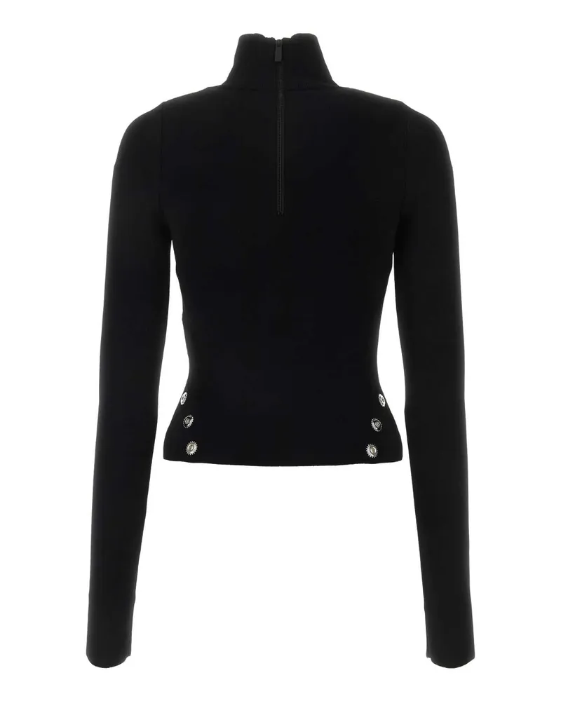 OFF-WHITE Women's Black Viscose Blend Top Blacknoc Maglie Sweater Black
