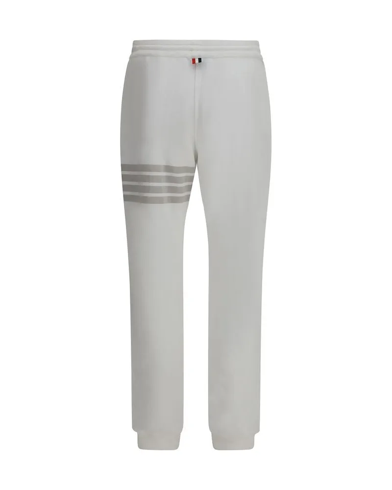 Thom Browne Men's White Cotton Joggers (workout Pants White
