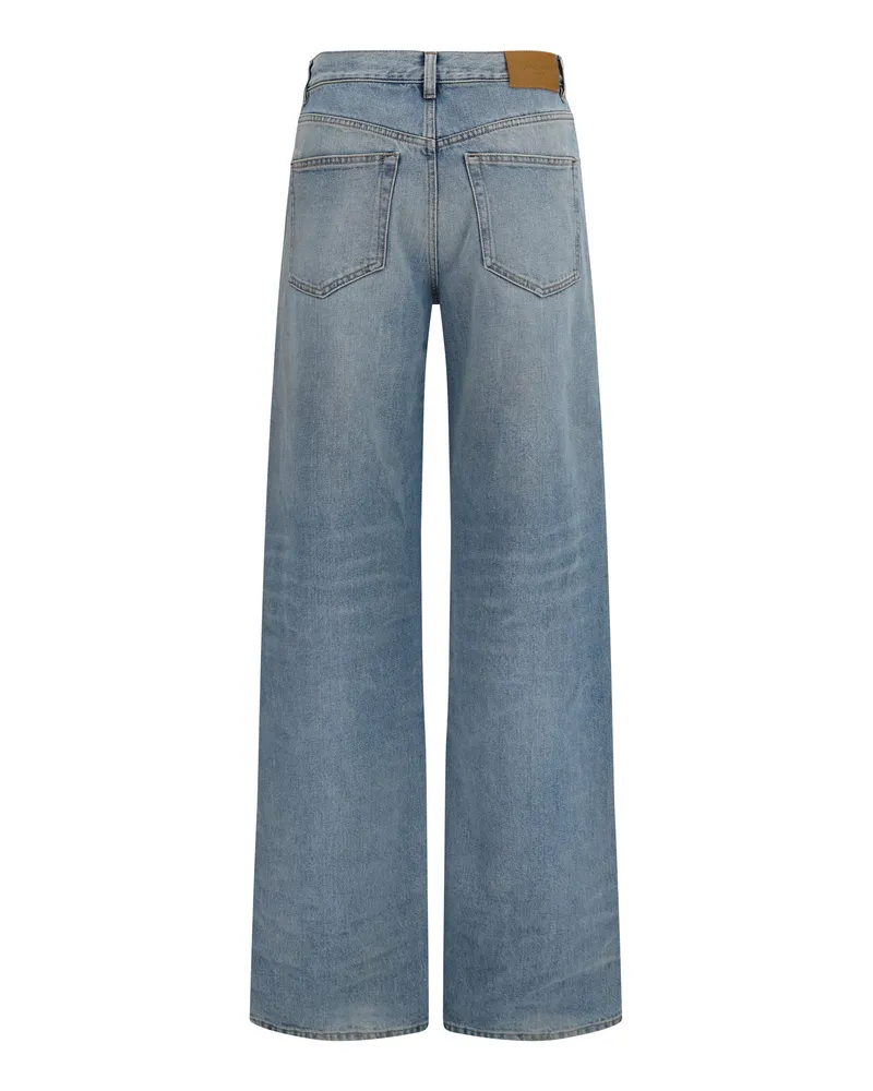 Saint Laurent 90s High-Waisted Wide-Leg Jeans — Blue Blue