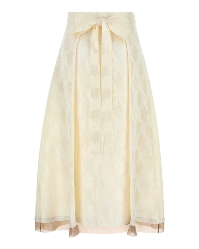 Fendi Women's White Silk Blend Skirt Viscose White