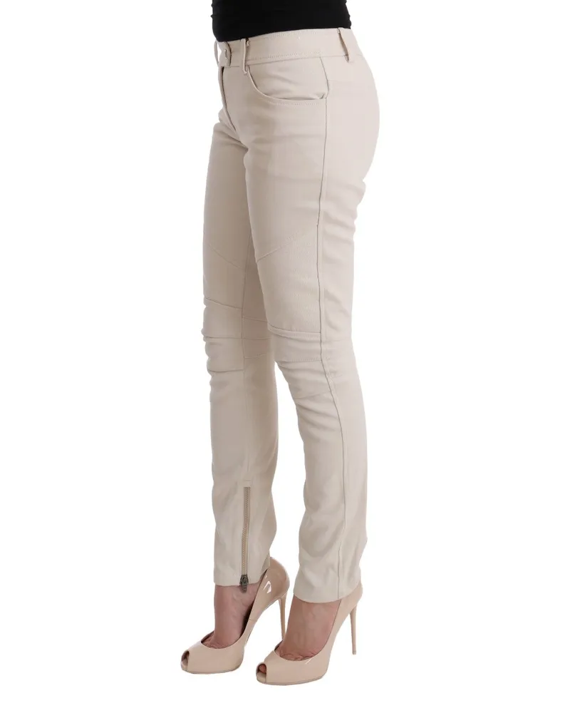 Ermanno Scervino Women's White Slim Fit Casual Jeans Cotton Clothing White