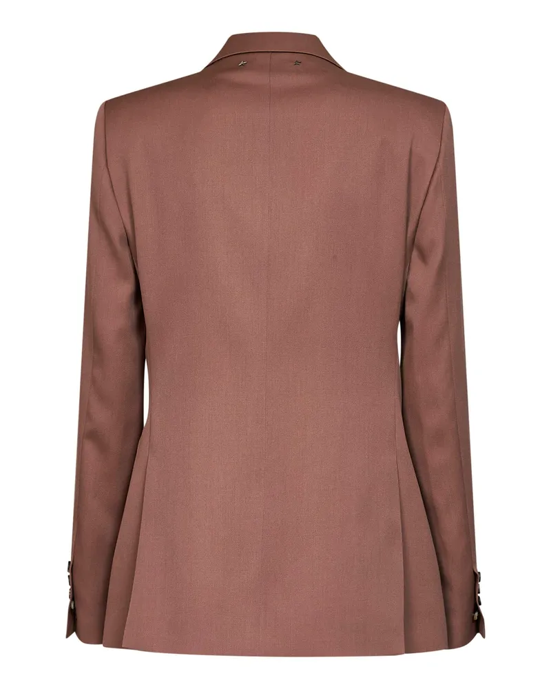 Golden Goose Women's Double-Breasted Blazer Journey Bronze Pink Virgin Wool Jacket Pink
