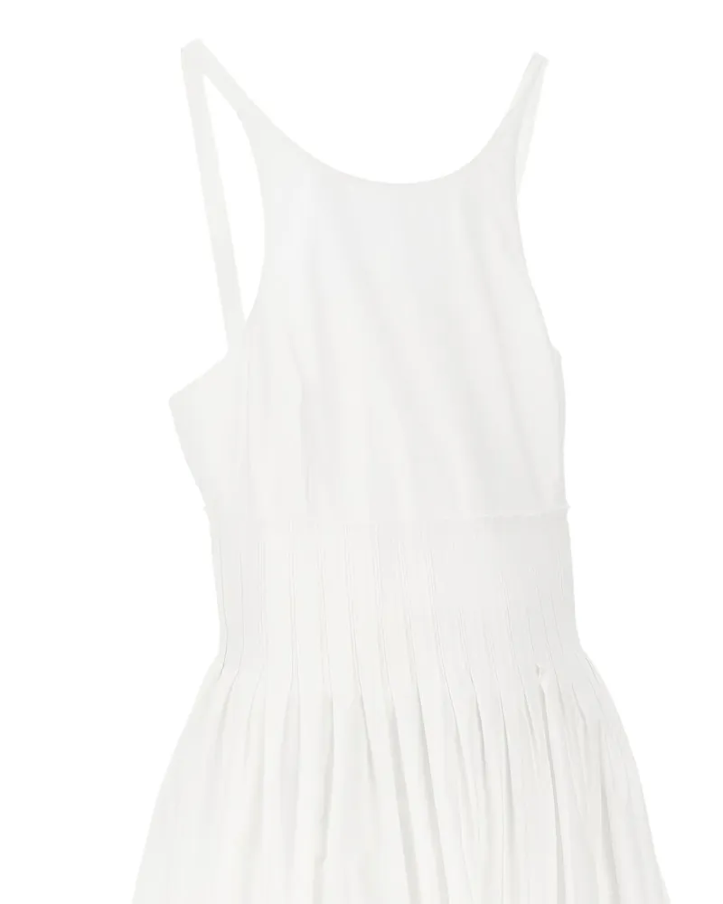 Emporio Armani Cotton Smocked Dress — White White