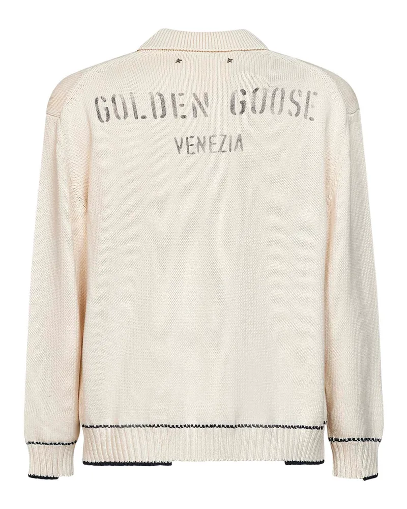 Golden Goose Men's Polo Shirt Beige Cotton T-shirts And Polos Beige