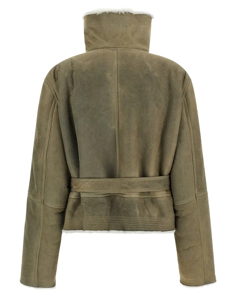 Rick Owens Cropped Flight Jacket — Khaki Khaki