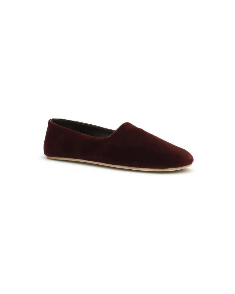 The Row Women's Bordeaux Cotton Slip-On Loafers Bordeaux