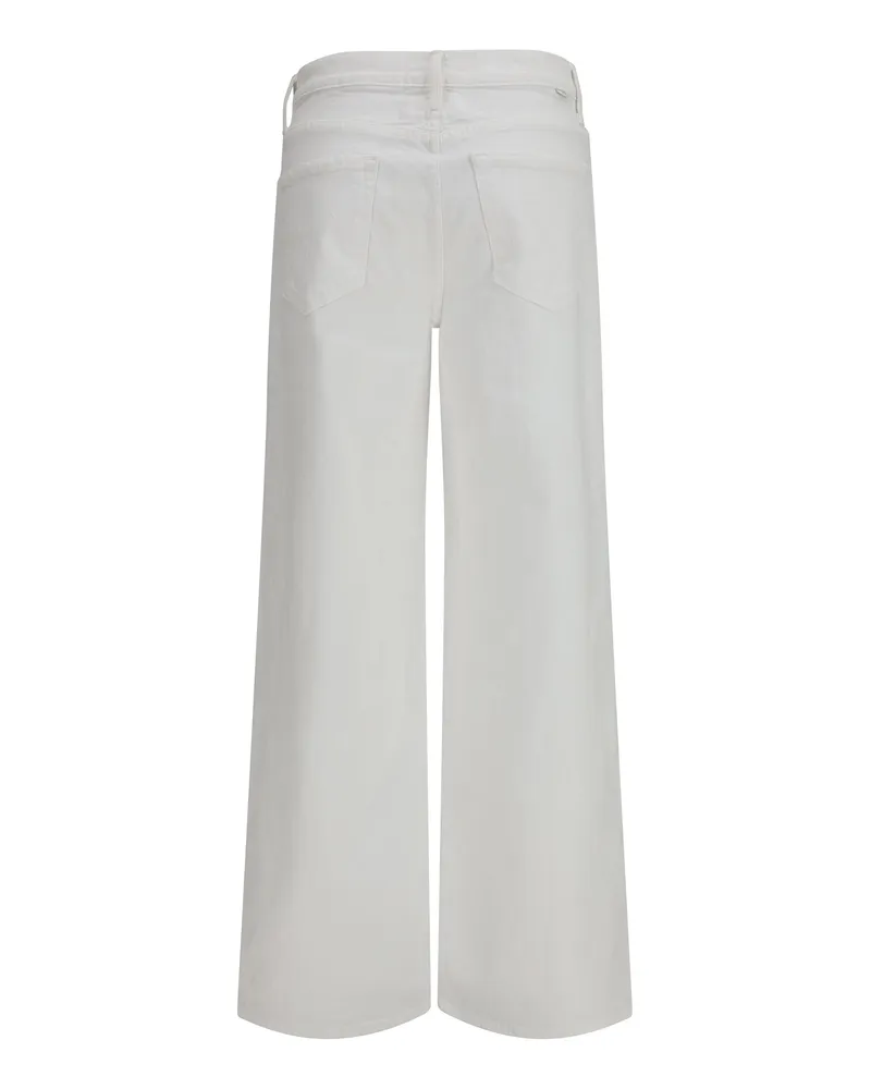 Mother Women's Rerun Zip Sneak Jeans Totally Innocent Cotton; Elastane White