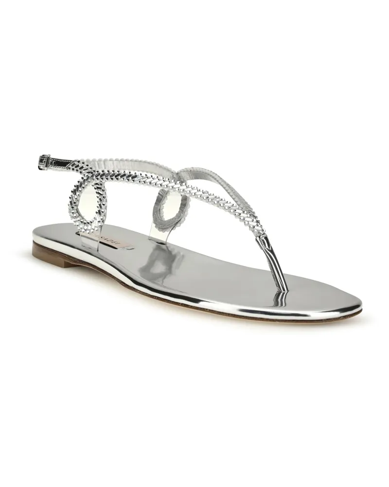 Casadei Women's Josephine Sandals Silver+argento Calf Leather Bos Taurus Silver