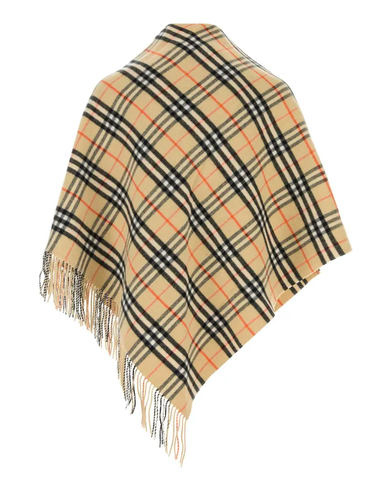 Burberry Unisex Embroidered Wool Blend Cape Sandpeatsilver Exterior: Cashmere Maglieria Beige