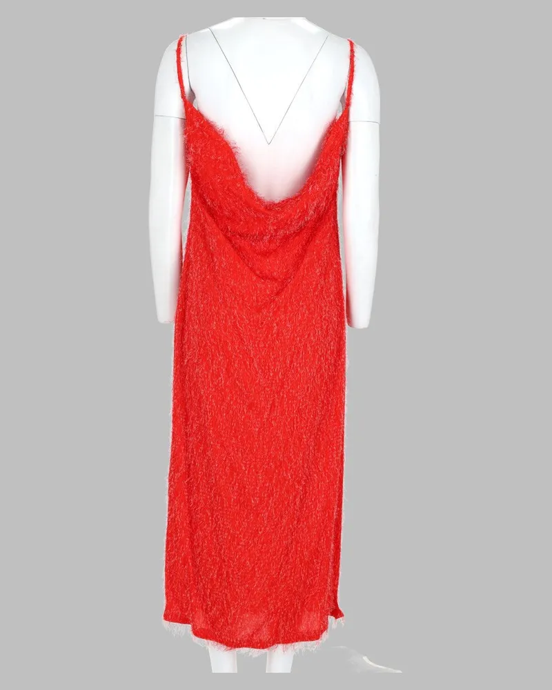 Bottega Veneta Fil Coupé Rayon Dress — Red Red