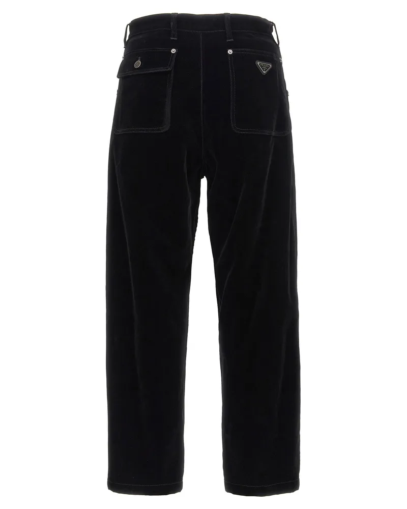 Prada Velvet Trousers — Black Black