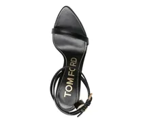 Padlock Ankle Strap Sandal Heel — Black