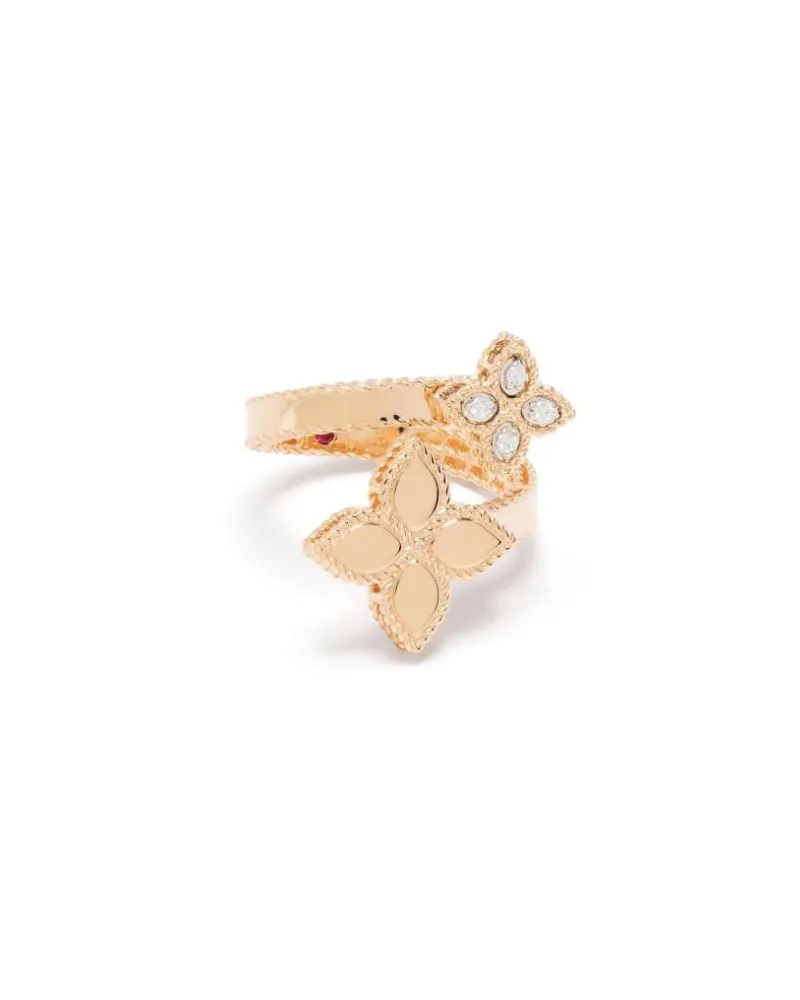 Roberto Coin Women's 18kt Yellow Gold Princess Flower Diamond Ring Continuty Gold