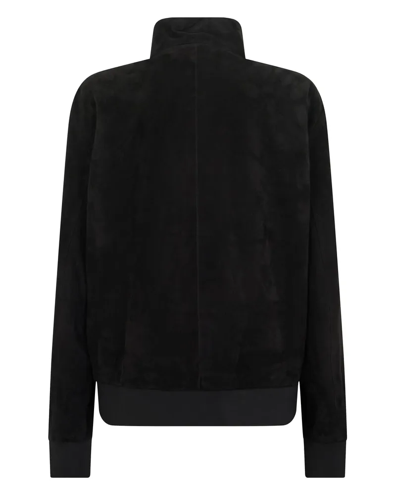 Gucci Men's Jacket High Collar Black Lambskin Leather 