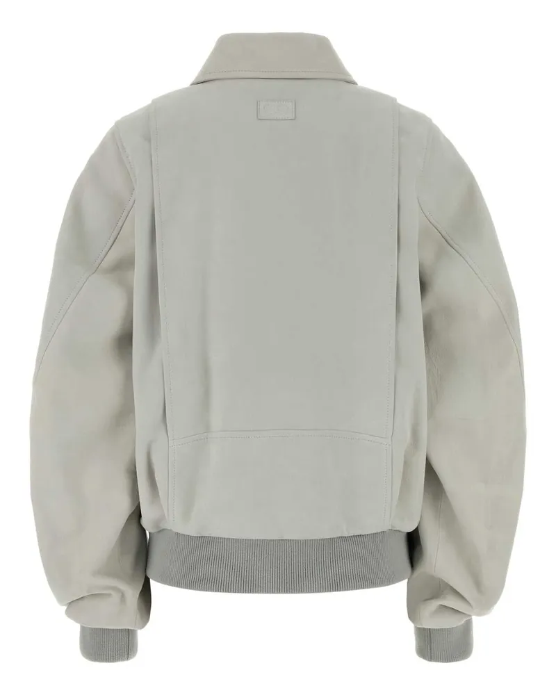 Loewe Women's Chalk Suede Jacket Light Grey Giubbini Gray