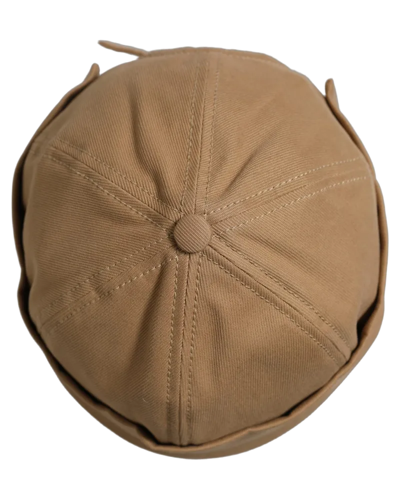 Dolce & Gabbana Men Khaki Cotton Docker Capello Brimless Hat Elastane Beige