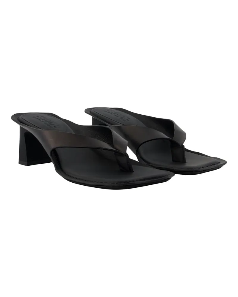 Maison Margiela Women's Sandals -  Leather Black Calfskin Shoes Black
