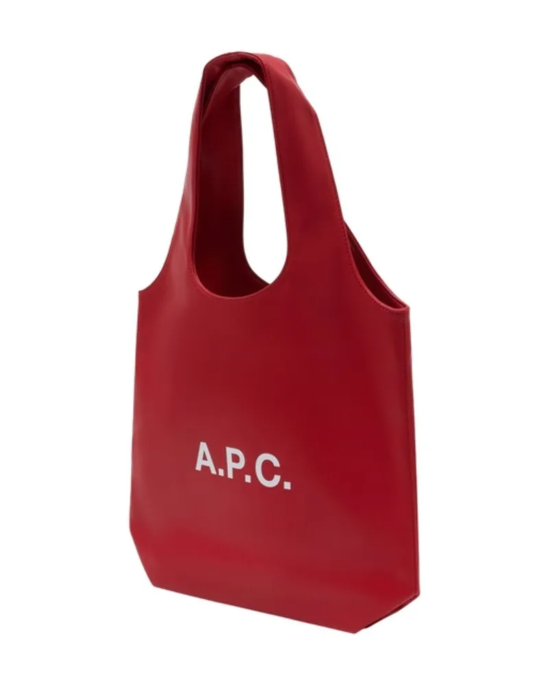 A.P.C. Unisex Ninon Tote Red Cotton Red