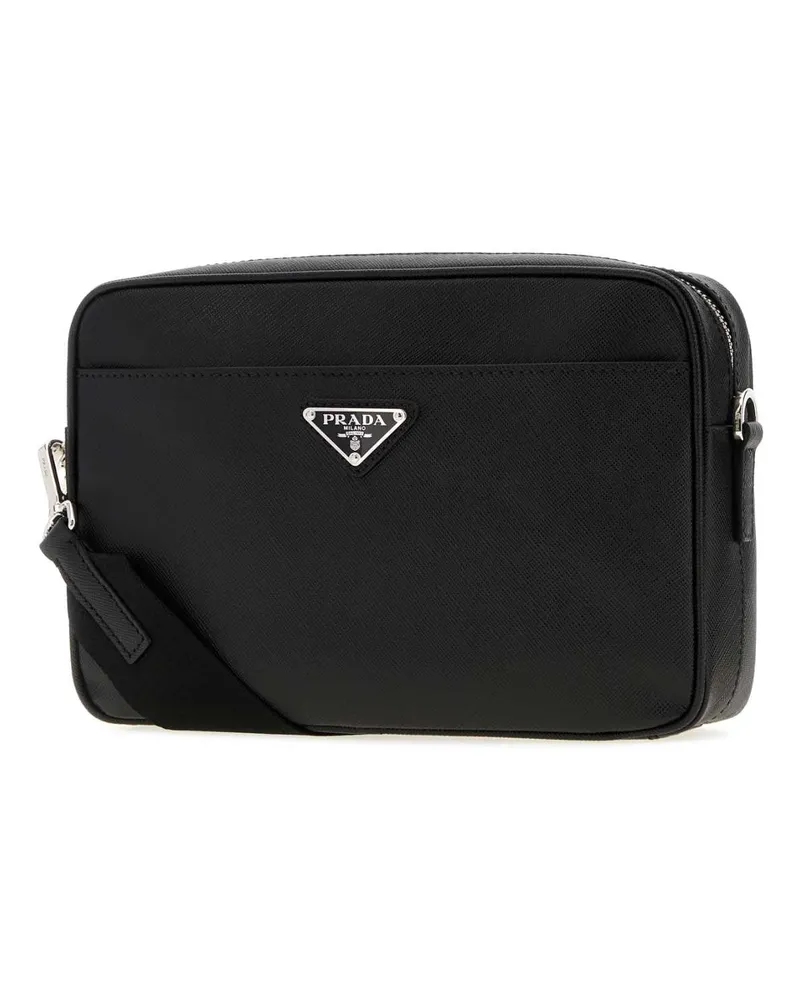 Prada Men's Black Leather Clutch Nero Borse A Mano Black