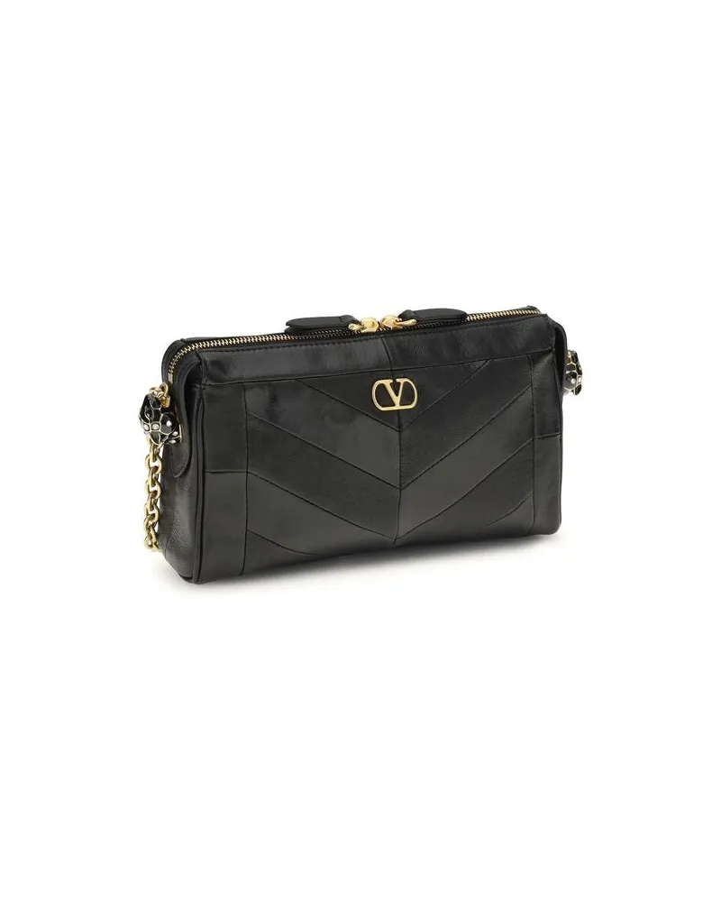 Valentino Garavani Women's Black Lamb Ovis Aries Shoulder Bag Black
