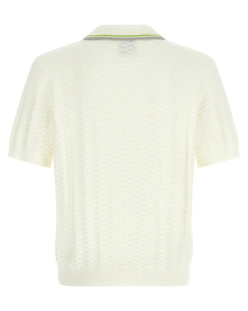 Casablanca Paris Men White Cotton Polo Shirt White