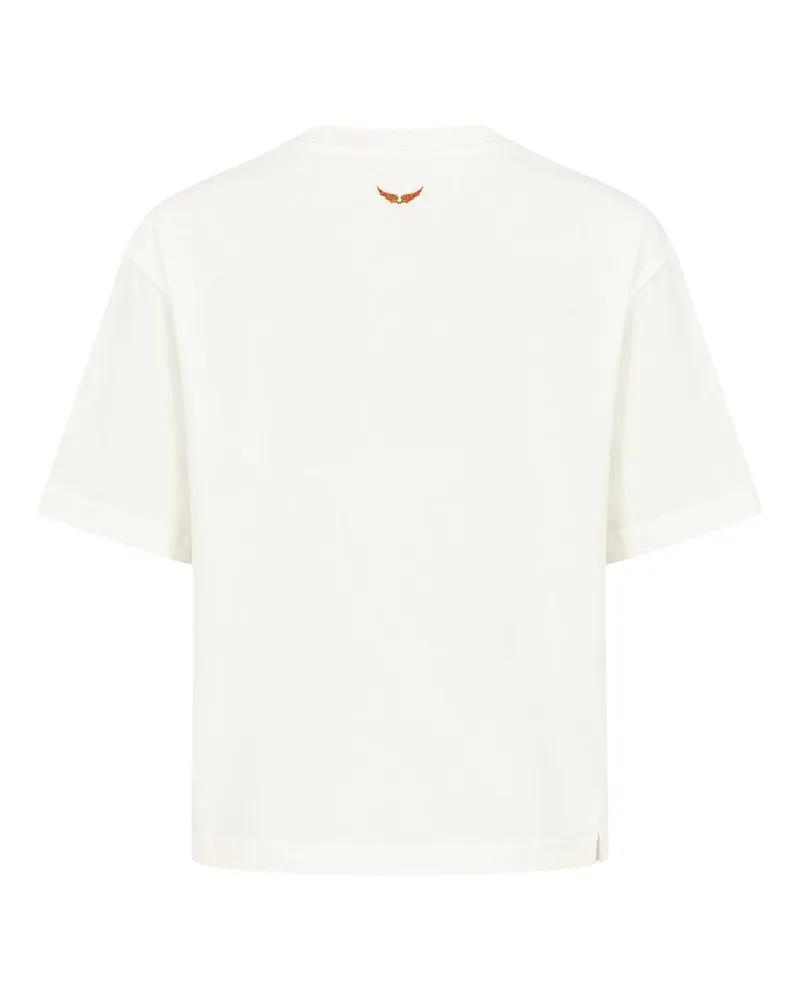 Zadig & Voltaire Women's Taida Photo Horse Strass T-Shirt -  Cotton White Ready-To-Wear T-Shirts White