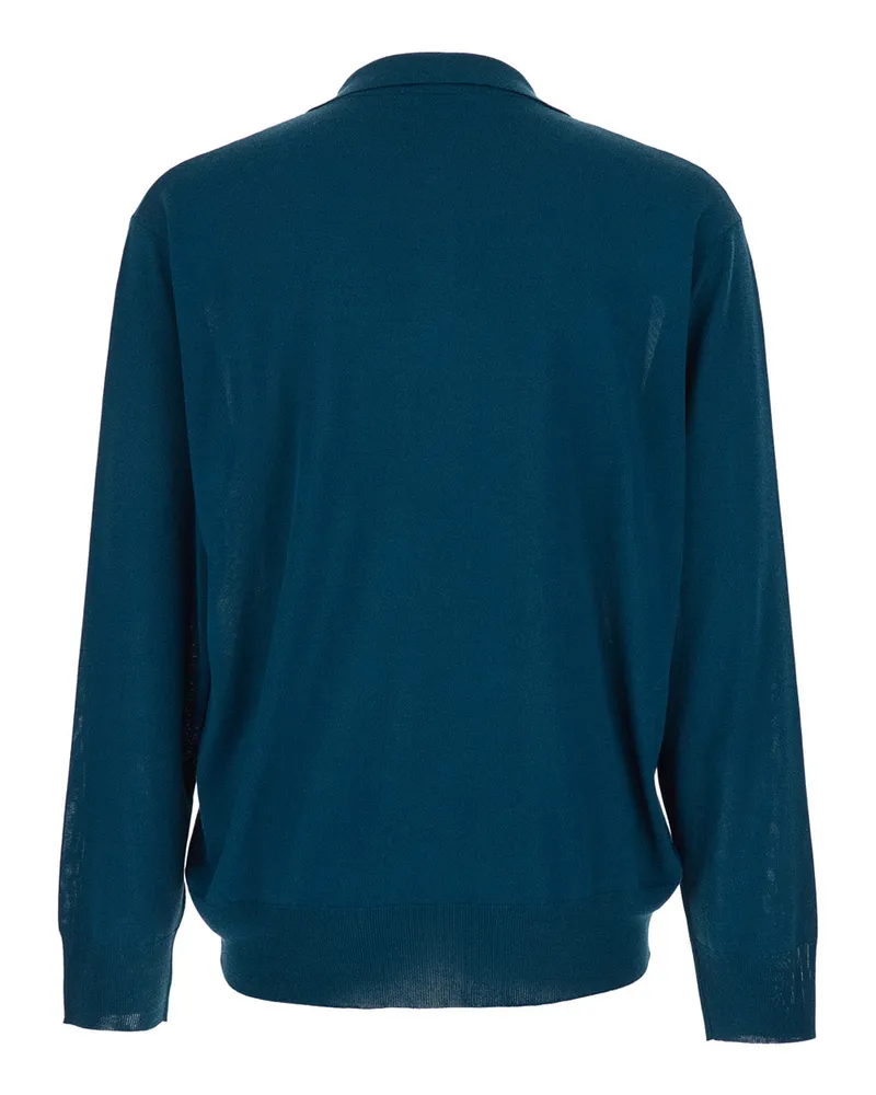 Roberto Collina Men's V-Neck Sweater 261mya16004 Blue Cotton Blend Tops Top Blue