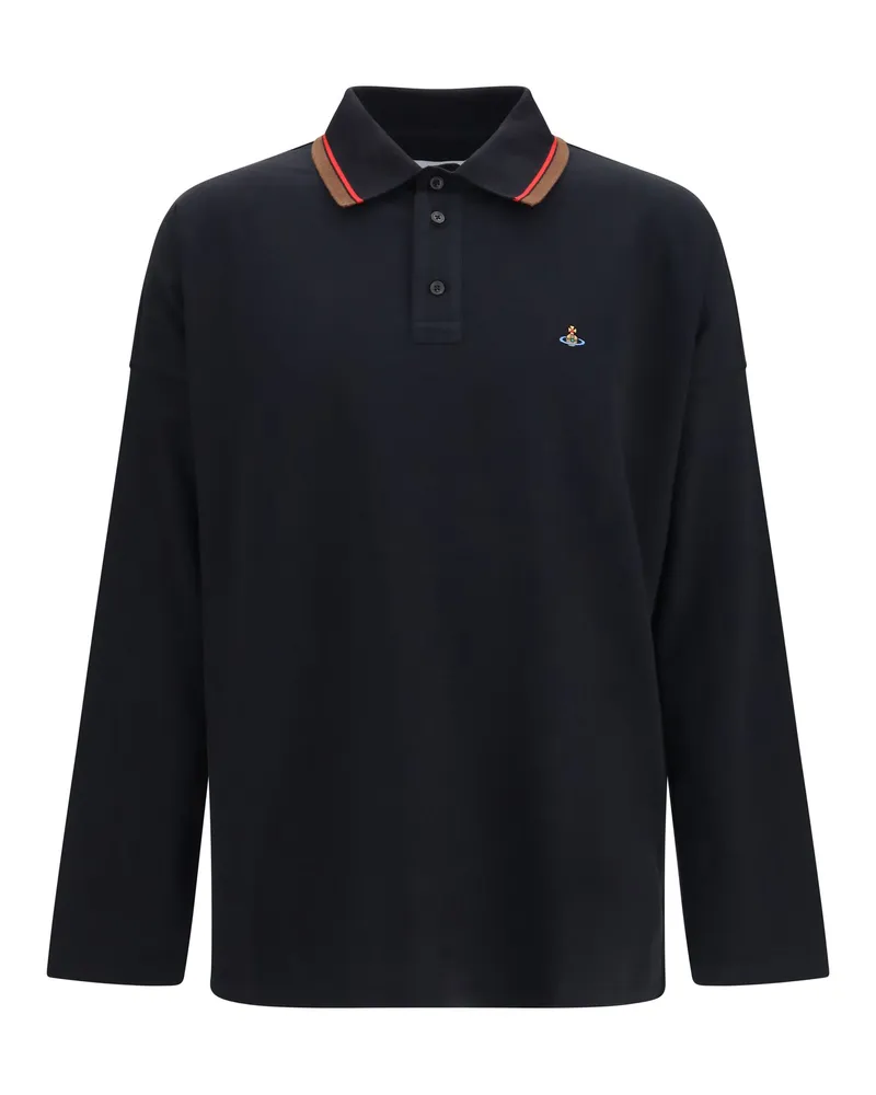 Vivienne Westwood Oversized Organic Cotton Polo Shirt — Black Black