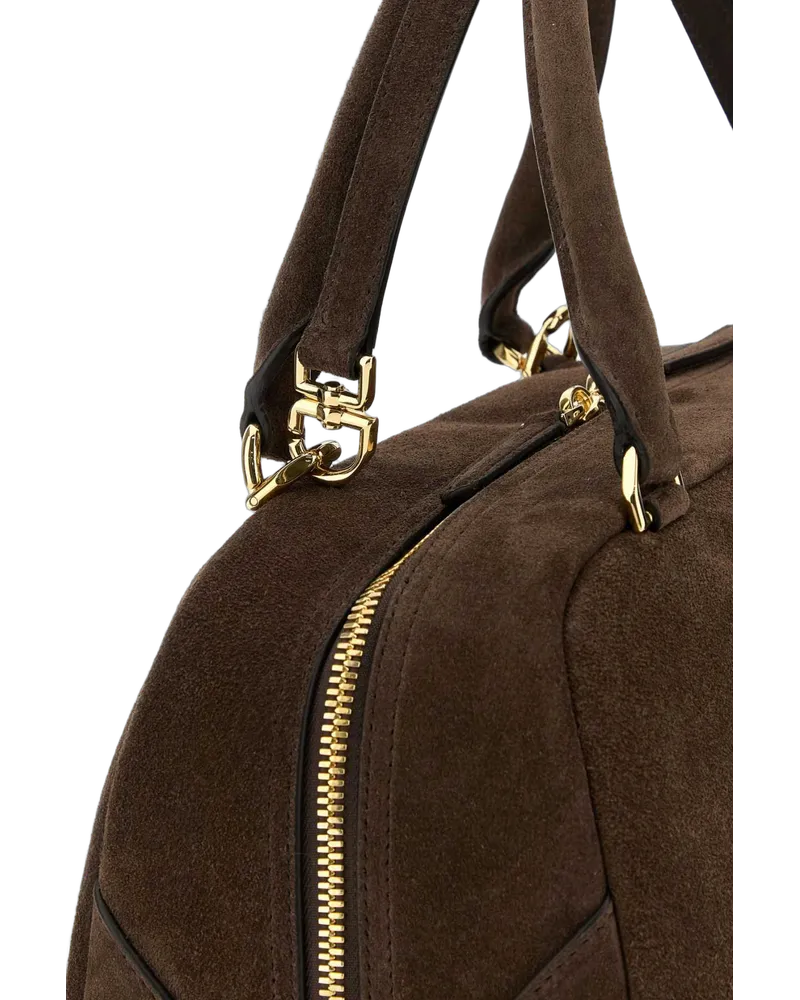 Givenchy Suede Top Handle Bag — Brown Brown