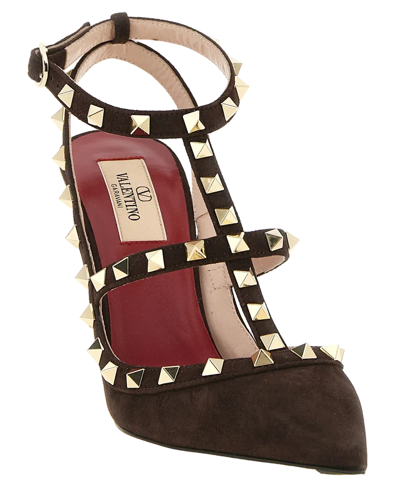 Valentino Garavani Women's Brown Calfskin High Heel Pumps Brown
