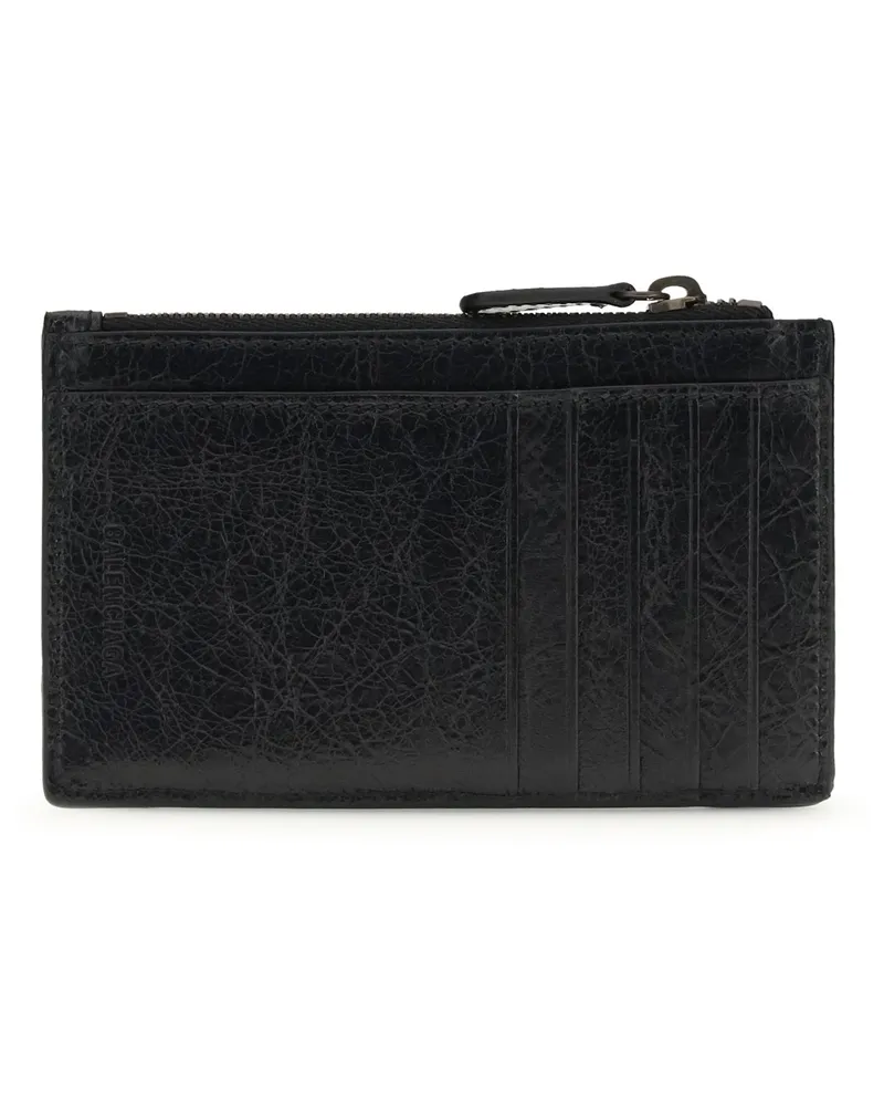 Balenciaga Women's Card Holder Le City Long Black Lamb Leather Wallets & Purses Black