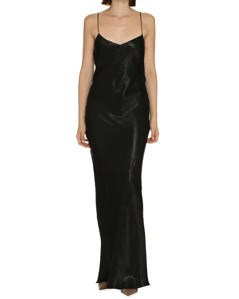 Saint Laurent Women's Black Acetate Casual Dress Black