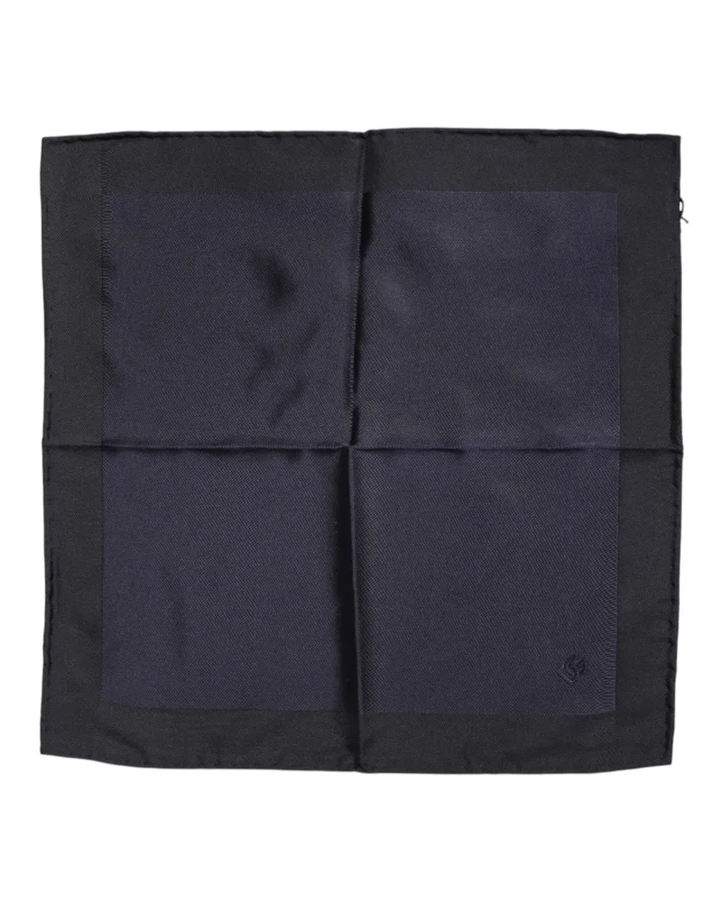 Dolce & Gabbana Dark Blue Silk Square Men Foulard Scarf Blue